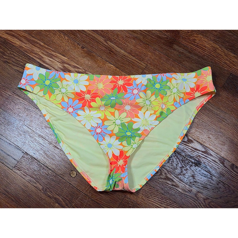 Wild Fable Floral Bikini Bottoms Multi-Color Daisy Print 2X 20/22 F16761011